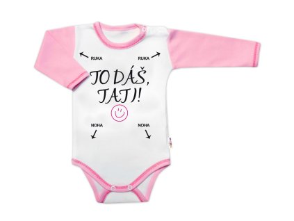 Body dlouhý rukáv s vtipným textem Baby Nellys, To dáš Tati!, holka (Velikost 74 (6-9m))