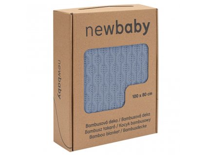 Bambusová pletená deka New Baby se vzorem 100x80 cm blue