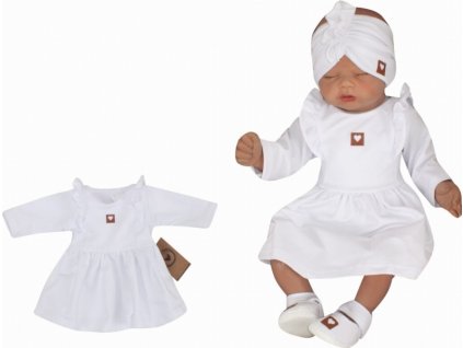 Z&Z Dětské teplákové šatičky/tunika Princess - bílé
