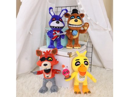 1 4Pcs Five Night At Fredde Fnaf Cute Plush Toys Game Doll 25 CM Bear Wolf.jpg