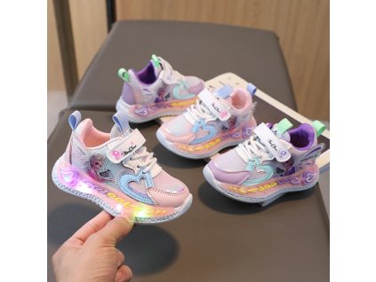 Brand Kids Girls Shoes Led Lights 2024 New Children Sneakers Girls Elsa Frozen Princess Casual Sport.jpg (1)
