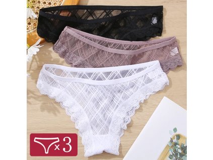 FINETOO 3Pcs Set Women Lace Panties Sexy Low Waist Brazilian Briefs Transparent Hollow Out M 2XL.jpg