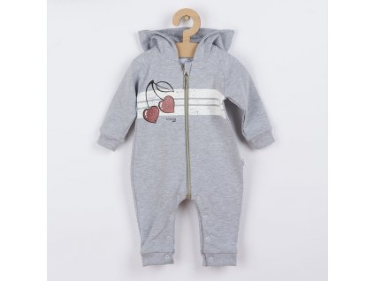 Kojenecký teplákový overal Koala Cherry (Barva Šedá, Velikost 62 (3-6m))