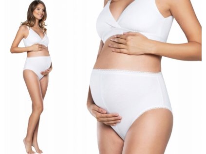 Bavlněné kalhotky Mama maxi, 1ks v balení, bílé (Velikosti těh moda XL (42))