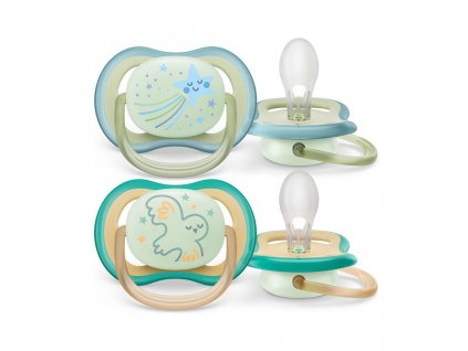 Šidítko Avent Ultra Air Night 2 ks 0-6 m kluk (Barva Multicolor, Velikost 0-6 m)