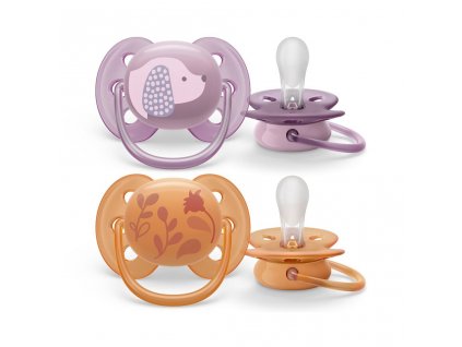 Šidítko Avent Ultrasoft Premium zvířátka 6-18 m 2ks holčička (Barva Dle obrázku, Velikost 6-18 m)