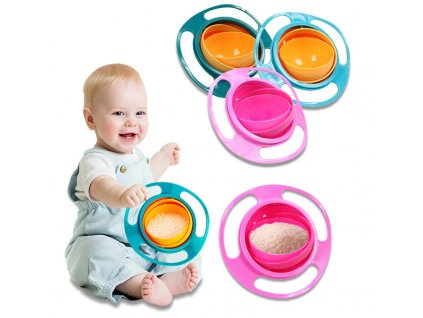 Universal baby feeding bowl Gyro Bowl Practical Design Children Rotary Balance Novelty Gyro Umbrella 360 Rotate.jpg