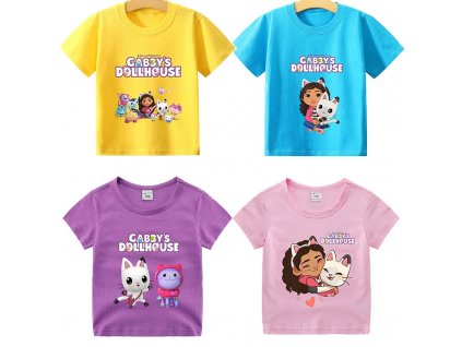 Gabby Dollhouse T shirt for Children Girl Cartoon Cotton Tees Anime Summer Top Themed Birthday Clothes.jpg