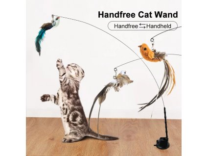 Handfree Bird Feather Cat Wand with Bell Powerful Suction Cup Interactive Toys for Cats Kitten Hunting.jpg (1)
