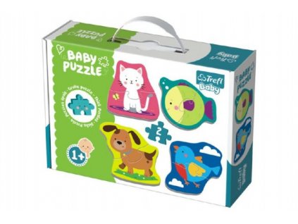 Puzzle baby Zvířátka 2ks v krabici 27x19x6cm 12m+