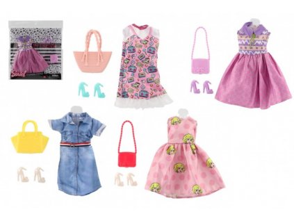 Šaty/Oblečky na panenky Barbie s doplňky látka/plast mix druhů
