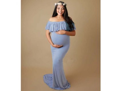 Shoulderless Maternity Dresses For Photo Shoot Maternity Photography Props Pregnancy Dress Photography Maxi Dress Gown Pregnant 0