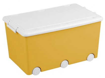 Víceúčelový box na hračky na kolečkách Tega žlutý