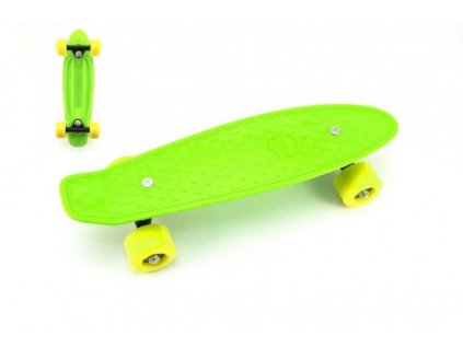Skateboard - pennyboard 43 cm, nosnost 60 kg zelená, žlutá kola