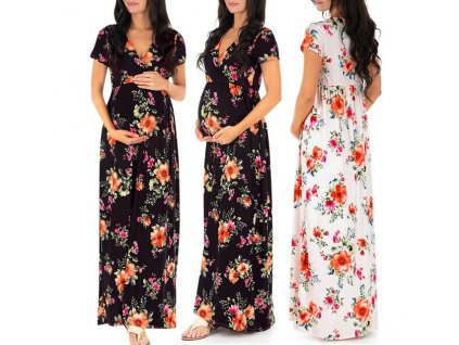 dress pregnant Pregnant Womens Nursing Pregnancy Dress Floral Printing Maternity Long Dress femme enceinte robe sukienka 0