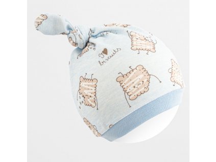 Kojenecká bavlněná čepička New Baby Biscuits modrá (Barva Modrá, Velikost 68/74)