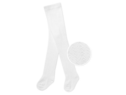 Dětské bavlněné punčocháče se vzorem, bílé, vel. 80/86 (Velikost 92/98 (18-36m))