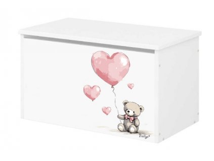 Box na hračky Nellys - Teddy love - růžový