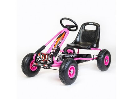 Dětská šlapací motokára Go-kart Baby Mix Razor růžová (Barva Růžová)