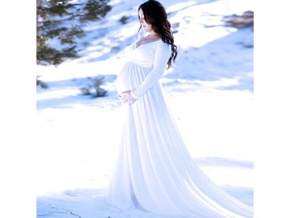 Long Tail Maternity Dresses for Photo Shoot Maternity Photography Props Maxi Dresses for Pregnant Women Clothes 3