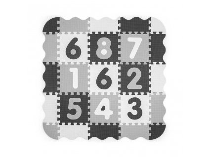 Pěnové puzzle podložka ohrádka Milly Mally Jolly 3x3 Digits Grey