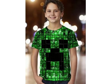 3D TRIČKO MINECRAFT, tmavě zelené