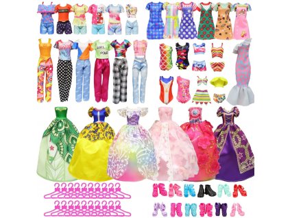 27 ks oblečků a doplňků pro Barbie panenku
