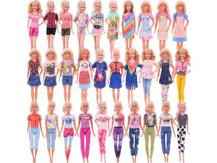 1Set Barbies Doll Clothes Jeans Plaid Skirt Casual Wear Fashion Long Dress Fit 11 8Inch Barbies.jpg