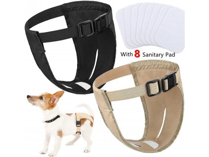 Female Dog Estrusing Nappies with 8 Sanitary Pad For in Bleeding Physiological Washable Nappies Anti Male.jpg (2)