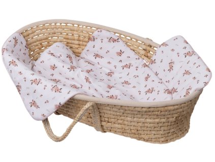 sada do kocarku bavlnena 2d sada little flowers bila ruzova