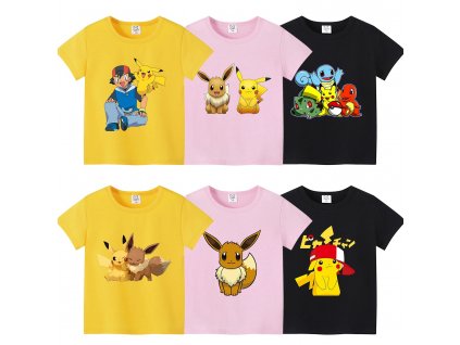 New Pokemon Children s Clothes Pikachu Cotton T shirt for Boys Girls Anime Figure Print Clothing.jpg