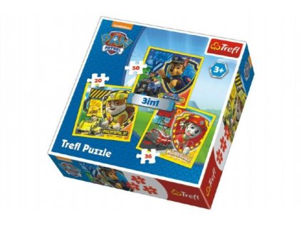 Puzzle 3v1 Paw Patrol/Tlapková patrola 20x19,5cm v krabici 28x28x6cm