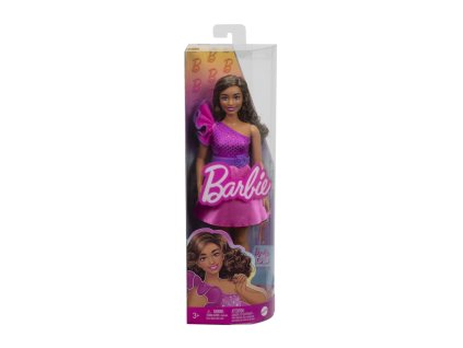 Barbie Modelka - lesklé šaty s volánkem HRH22