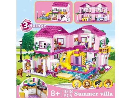 City Street View House Summer Holiday Villa Castle Building Block Girls Series Swimming Pool Bricks DIY.jpg