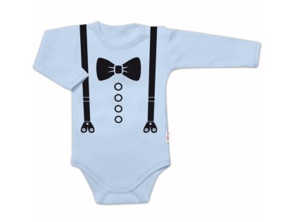 Body dlouhý rukáv, Elegán - sv. modré (Velikost koj oblečení 56 (1-2m))