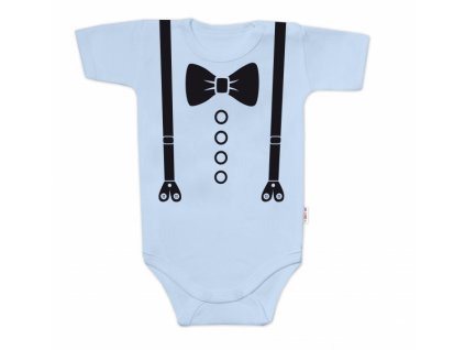 Body krátký rukáv, Elegán - sv. modré (Velikost koj oblečení 56 (1-2m))