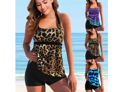 Dámské plavky dvojdílné tankini Plus Size (S-2XL)