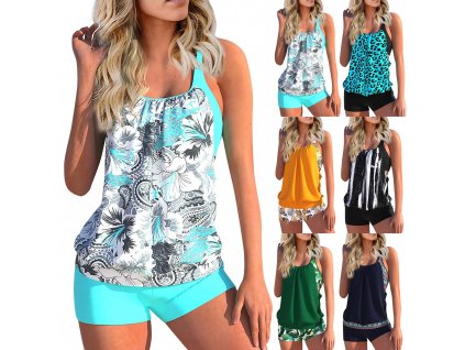 Dámské plavky dvojdílné tankini mix barev Plus Size (S-6XL)