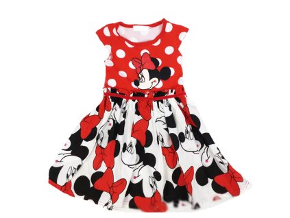 Dívčí šaty červené s puntíky Minnie Mouse