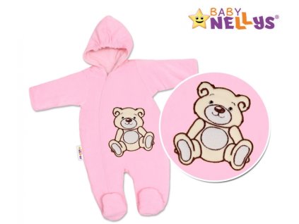 Kombinézka/overálek Teddy Bear, velikost: 68 - růžová (Velikost koj oblečení 74 (6-9m))