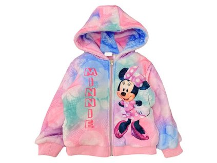 Dívčí mikina s kapucí a zipem "Minnie Mouse" - růžová