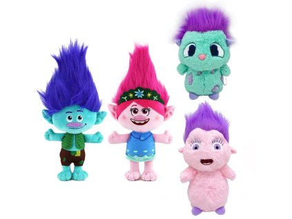 Plyšové postavičky z pohádky Trollové (4 druhy)