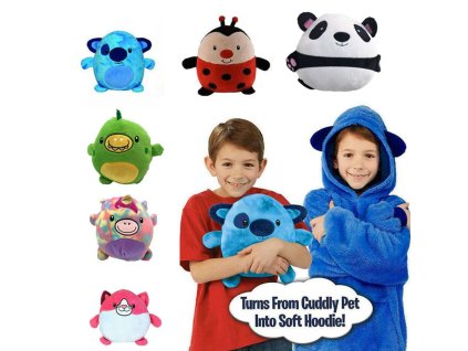 Dětská "oversize" zimní mikina 3v1 -mikina, hračka a polštář