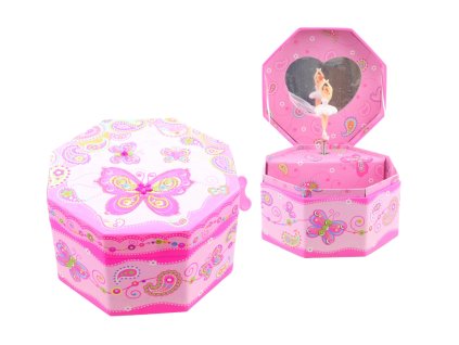 Hrací skříňka šperkovnice motýl