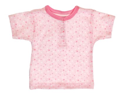 MBaby Bavlněné Polo tričko s krátkým rukávem Hvězdičky - růžové (Velikost 74 (6-9m))