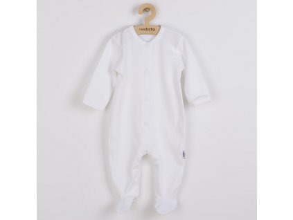 Kojenecký bavlněný overal New Baby Practical bílý kluk (Barva Bílá, Velikost 80 (9-12m))