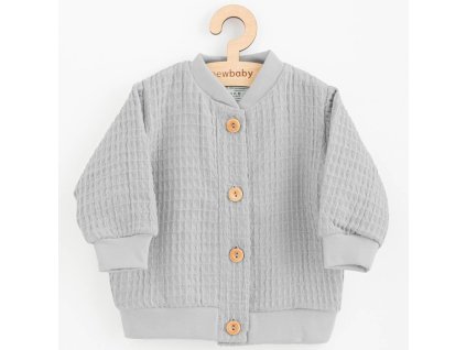 Kojenecký mušelínový kabátek New Baby Comfort clothes šedá (Barva Šedá, Velikost 86 (12-18m))