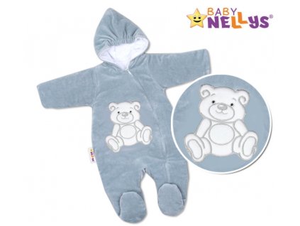Zimní kombinézka/overálek Teddy Bear - šedá (Velikost koj oblečení 68 (3-6m))