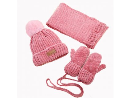 Baby Winter Scarf Hat Set For Kids Boys Girls Knitted Hats Scarfs Glove 3 Pcs Sets 0