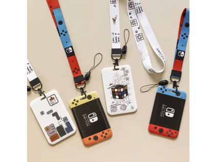 Šňůrka na krk s karabinou a poutkem, pouzdro na kartu